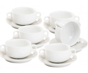 SOUP BOWL WITH SAUCER WHITE WL652 1 SET