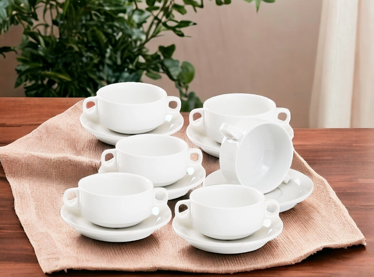 SOUP BOWL WITH SAUCER WHITE WL652 1 SET